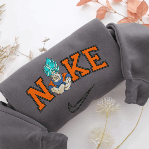Nike Super Saiyan Goku v2 Nike Embroidered Sweatshirt, Nike Movie Inspired, Best Gifts Idea For Him Her - Image 4