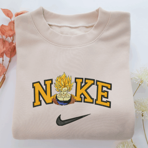 Nike Super Saiyan Goku v3 Nike Embroidered Sweatshirt, Nike Movie Inspired, Best Gifts Idea For Him Her