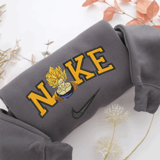 Nike Super Saiyan Goku v3 Nike Embroidered Sweatshirt, Nike Movie Inspired, Best Gifts Idea For Him Her - Image 4
