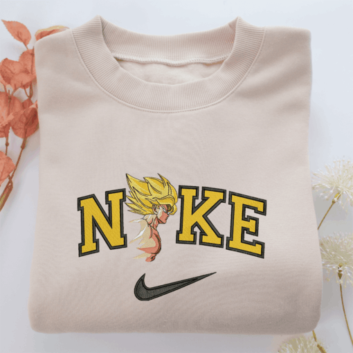 Nike Super Saiyan Goku v4 Nike Embroidered Sweatshirt, Nike Movie Inspired, Best Gifts Idea For Him Her