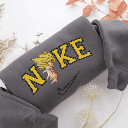 Nike Super Saiyan Goku v4 Nike Embroidered Sweatshirt, Nike Movie Inspired, Best Gifts Idea For Him Her - Image 4