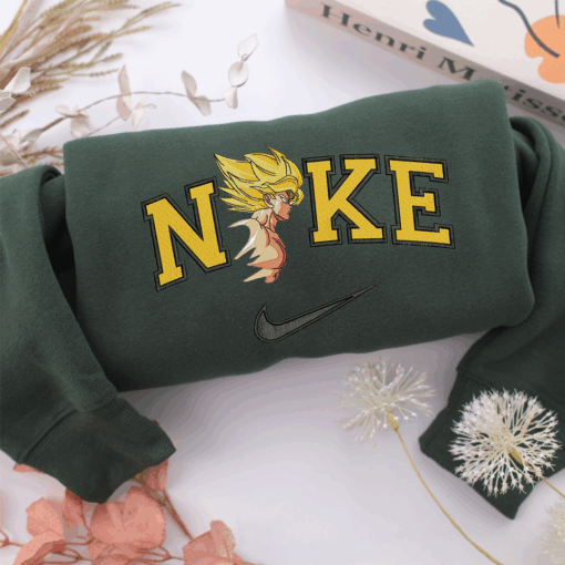 Nike Super Saiyan Goku v4 Nike Embroidered Sweatshirt, Nike Movie Inspired, Best Gifts Idea For Him Her - Image 3