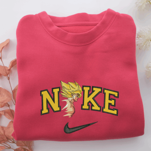 Nike Super Saiyan Goku v4 Nike Embroidered Sweatshirt, Nike Movie Inspired, Best Gifts Idea For Him Her - Image 5