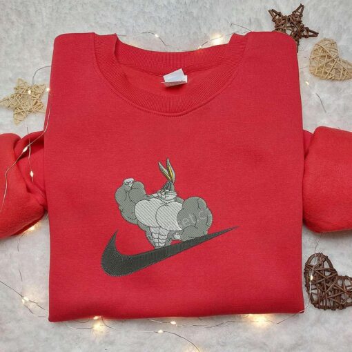 Nike Swoosh x Bugs Bunny Muscle Embroidered Shirt Disney Looney Tunes Embroidered Hoodi
