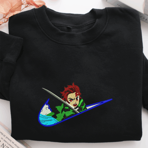 Nike Tanjiro Kamado Nike Embroidered Sweatshirt, Nike Movie Inspired, Best Gifts Idea For Him Her - Image 2