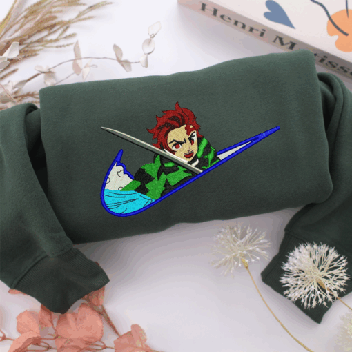 Nike Tanjiro Kamado Nike Embroidered Sweatshirt, Nike Movie Inspired, Best Gifts Idea For Him Her - Image 3