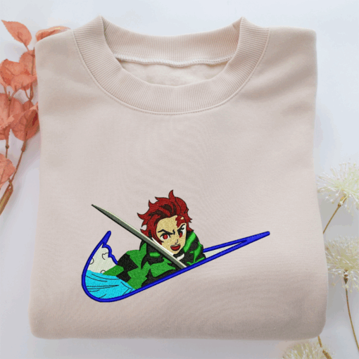Nike Tanjiro Kamado Nike Embroidered Sweatshirt, Nike Movie Inspired, Best Gifts Idea For Him Her