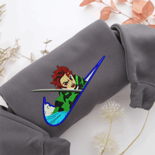Nike Tanjiro Kamado Nike Embroidered Sweatshirt, Nike Movie Inspired, Best Gifts Idea For Him Her - Image 4