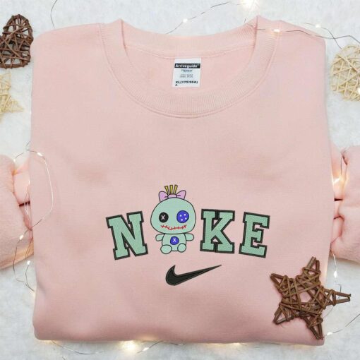 Nike Trapos Lilo and Stitch Embroidered Hoodie Adorable Halloween Embroidered Shirt Custom Nike Embroidered Sweatshirt