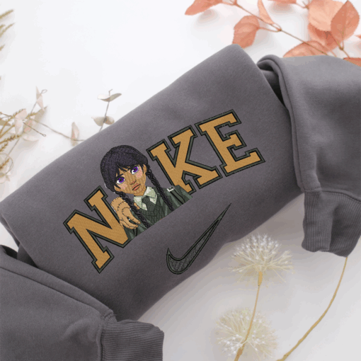 Nike Wednesday Addams Nike Embroidered Sweatshirt, Nike Movie Inspired, Best Gifts Idea For Him Her - Image 4