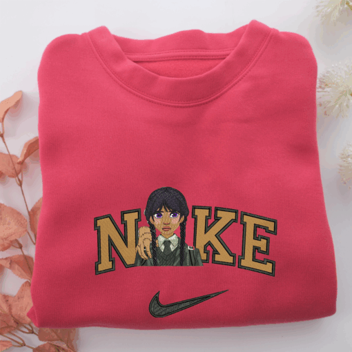 Nike Wednesday Addams Nike Embroidered Sweatshirt, Nike Movie Inspired, Best Gifts Idea For Him Her - Image 5