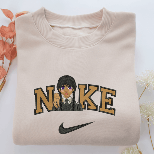 Nike Wednesday Addams Nike Embroidered Sweatshirt, Nike Movie Inspired, Best Gifts Idea For Him Her