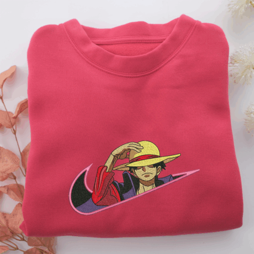 Nike with Monkey D Luffy Nike Embroidered Sweatshirt, Nike Movie Inspired, Best Gifts Idea For Him Her - Image 5