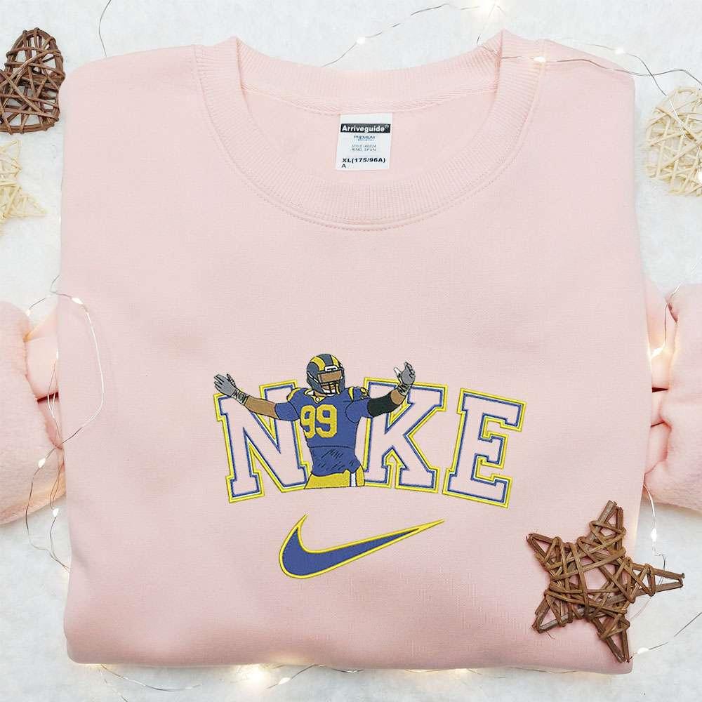 Nike x Aaron Donald Embroidered Hoodie Celebrity Embroidered Hoodie NFL Sports Embroidered Hoodie