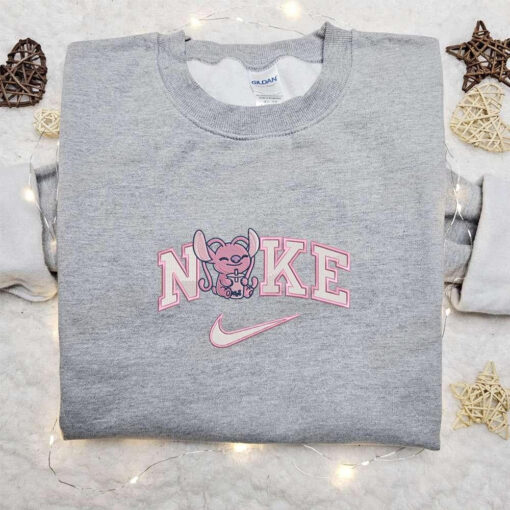 Nike x Angel Drink Milk Tea Embroidered Shirt Disney Characters Embroidered Hoodie Best Gift Ideas