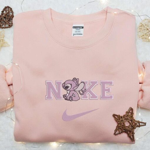 Nike x Angel Embroidered Sweatshirt Lilo and Stitch Embroidered Shirt Best Gift Ideas For All Occasions