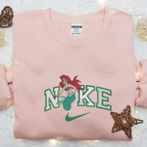 Nike x Ariel Princess Embroidered Sweatshirt The Little Mermaid Disney Embroidered Shirt Best Gift Ideas