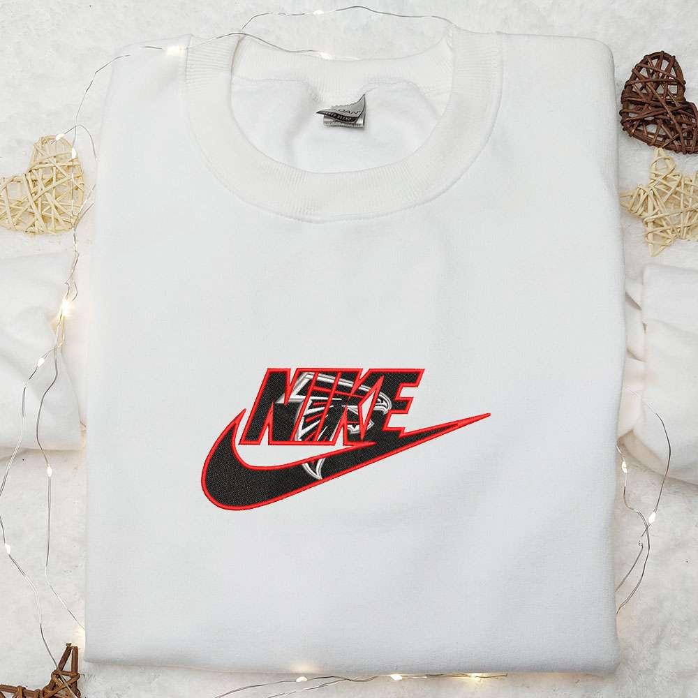 Nike x Atlanta Falcons Logo Embroidered T shirt NFL Sports Embroidered T shirt Nike Inspired Embroidered T shirt