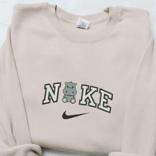 Nike x Baby Hippo Embroidered Shirt Cartoon Embroidered Hoodie Best Gift Ideas 1