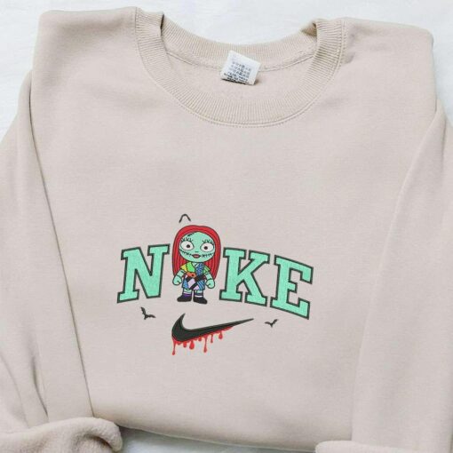 Nike x Baby Sally Embroidered Hoodie The Nightmare Before Christmas Characters Embroidered Sweatshirt Nike Inspired Embroidered T shirt