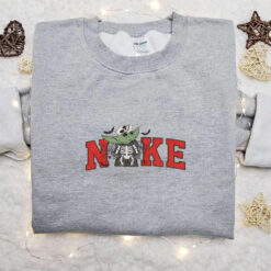 Nike x Baby Yoda Skeleton Embroidered Sweatshirt Halloween Embroidered Shirt Best Halloween Gift Ideas