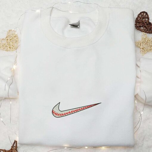 Nike x Baseball Embroidered T shirt Sports Embroidered T shirt Nike Inspired Embroidered Shirt
