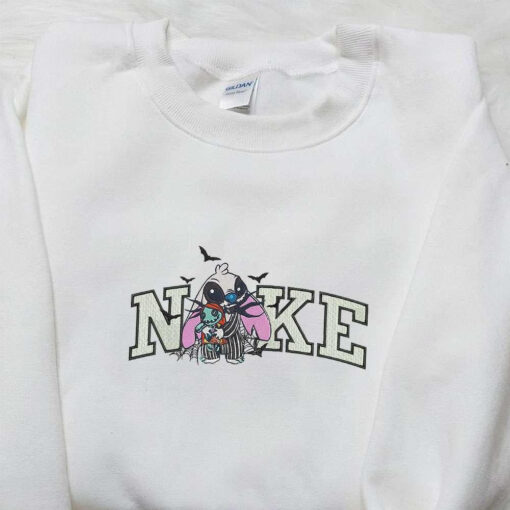 Nike x Beetlejuice Stitch Embroidered Sweatshirt Disney Halloween Embroidered Hoodie Cool Halloween Embroidered Shirt
