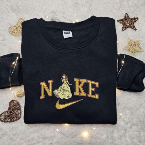 Nike x Belle Embroidered Hoodie Beauty And The Beast Disney Embroidered Hoodie Custom Nike Embroidered Hoodie