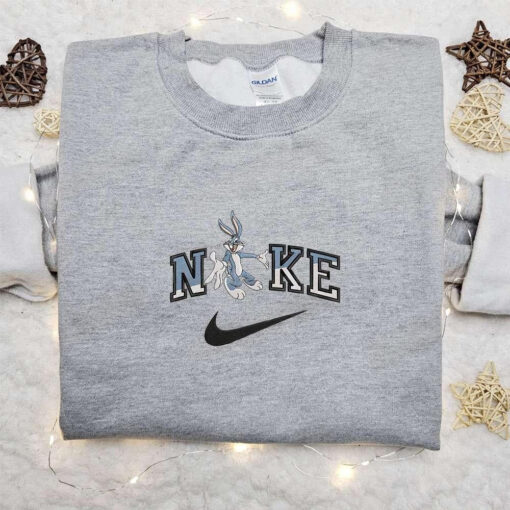 Nike x Bug Bunny Cartoon Embroidered Sweatshirt Disney Characters Embroidered Shirt Best Gift Ideas for Family