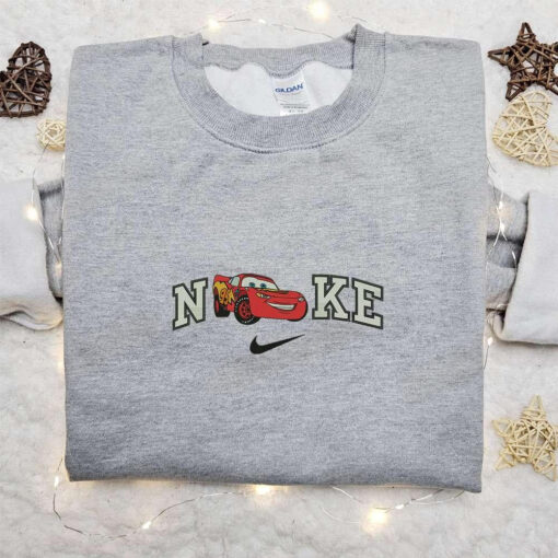 Nike x Cars Lightning McQueen Pixar Cars Embroidered Shirt Inspired Movie Shirt Best Gifts for Family