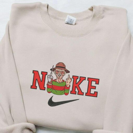 Nike x Chibi Freddy Krueger Embroidered Sweatshirt Horror Movie Halloween Embroidered Shirt Best Halloween Gift Ideas