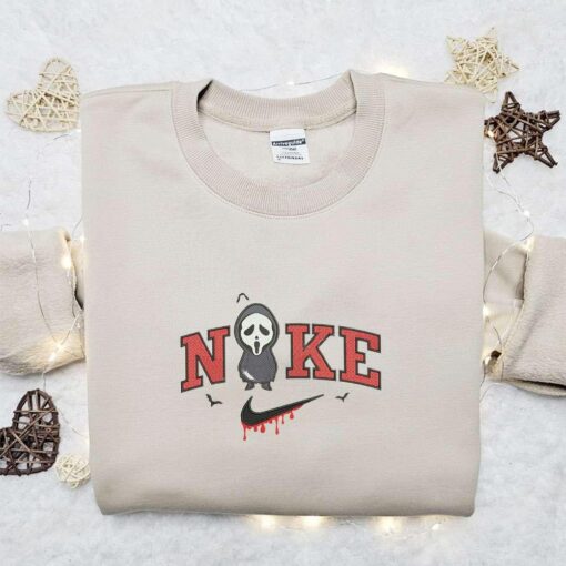 Nike x Chibi Ghostface Embroidered Sweatshirt Horror Movie Halloween Embroidered Shirt Best Halloween Gift Ideas