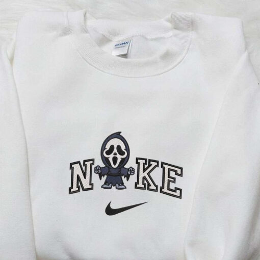 Nike x Chibi Ghostface Embroidered Sweatshirt Spooky Embroidered Hoodie Best Gifts for Family