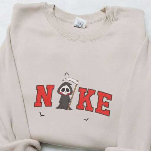 Nike x Chibi Grim Reaper Embroidered Sweatshirt Halloween Embroidered Shirt Best Halloween Gifts Ideas for Family