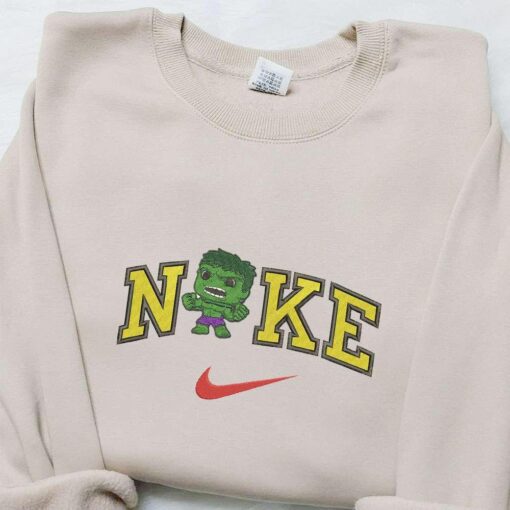 Nike x Chibi Hulk Movie Embroidered Shirt Marvel Comics Embroidered T shirt Best Gift Ideas for Family
