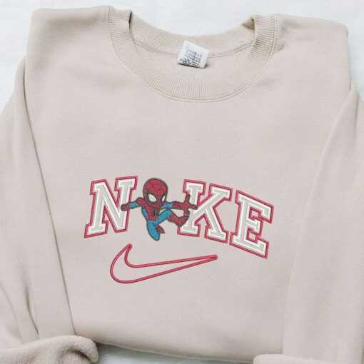 Nike x Chibi Spider Man Movie Embroidered Sweatshirt Marvel Universe Embroidered Hoodie Custom Nike Embroidered T shirt