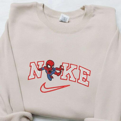 Nike x Chibi Spider Man Movie Embroidered Tshirt Marvel Comics Embroidered Hoodie Custom Nike Embroidered T shirt