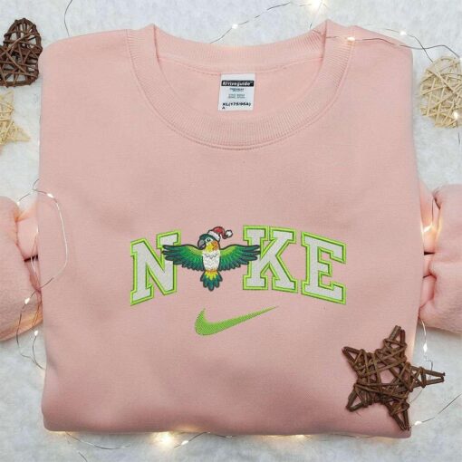 Nike x Christmas Parrot Embroidered Shirt Animal Embroidered Shirt Christmas Gifts For Family