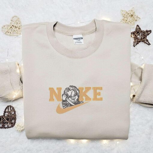 Nike x Chucky Embroidered Sweatshirt Chucky Horror Movie Embroidered Shirt The Best Halloween Gift