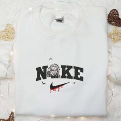 Nike x Chucky Horror Movies Killer Embroidered Shirt Childs Play Horror Movies Killer Embroidered Shirt Custom Nike Embroidered Shirt