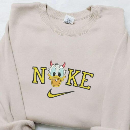 Nike x Devil Donald Duck Embroidered Sweatshirt Disney Halloween Embroidered Hoodie Adorable Halloween Embroidered Shirt
