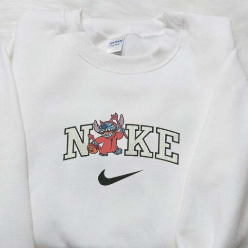 Nike x Devil Stitch Embroidered Sweatshirt Disney Halloween Embroidered Hoodie Adorable Halloween Embroidered Shirt