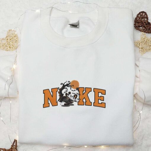 Nike x Disney Halloween Happy Tree Embroidered Shirt Custom Nike Embroidered Shirt Best Gifts for Family