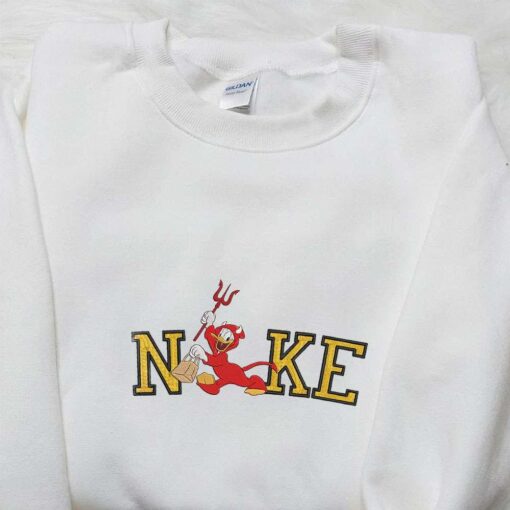 Nike x Donald Devil Embroidered Shirt Custom Nike Embroidered Shirt Best Gifts for Family