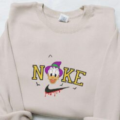 Nike x Donald Duck Witch Embroidered Sweatshirt Walt Disney Characters Embroidered Shirt Best Halloween Gift Ideas
