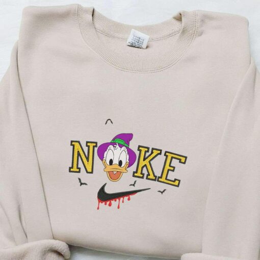 Nike x Donald Duck Witch Embroidered Sweatshirt Walt Disney Characters Embroidered Shirt Best Halloween Gift Ideas
