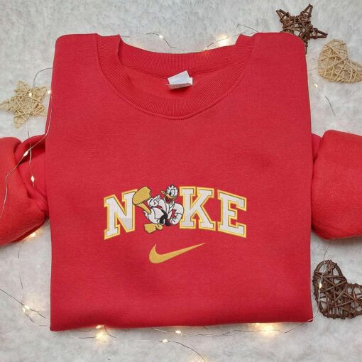 Nike x Donald Karate Embroidered T shirt Disney Characters Embroidered T shirt Custom Nike Embroidered T shirt