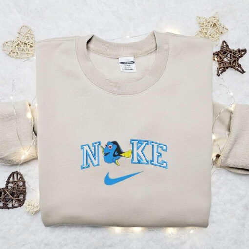 Nike x Dory Embroidered T shirt Finding Nemo Disney Embroidered T shirt Custom Nike Embroidered T shirt
