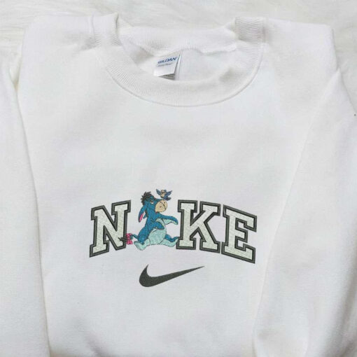 Nike x Eeyore with Two Birds Embroidered Sweatshirt Winnie the Pooh Embroidered Hoodie Custom Nike Embroidered T shirt