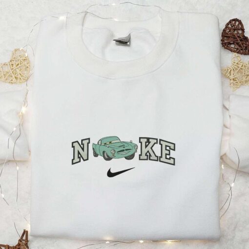 Nike x Finn McMissile Pixar Cars Embroidered Sweatshirt Disney Pixar Cars Embroidered Hoodie Custom Nike Embroidered T shirt